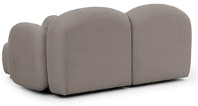 Szary narożnik z materiału bouclé (prawostronny/z szezlongiem) Orbit – Ropez