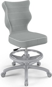 Ergonomiczne krzesło biurkowe dla nastolatka Petit Grey rozmiar 5 (146-176,5 cm) z podnóżkiem