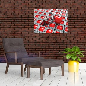 Obraz - 3D metaliczna abstrakcja (70x50 cm)