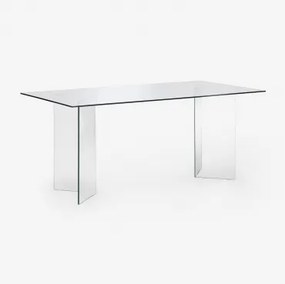Rectangularny Stół Jadalniany 180x90 Cm Z Hartowanego Szkła Purio Jasna - Sklum