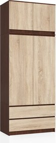 Szafa z drążkiem i półkami wenge + dąb sonoma Z9-H31