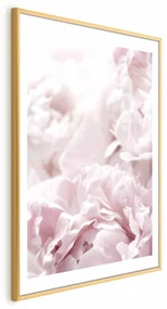 Plakat Puszyste peonie 21x30 cm z ramą złotą z marginesem ARTGEIST B
