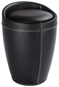 Pufa CANDY BLACK - kosz na pranie, 2 w 1, WENKO