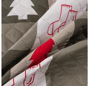 Narzuta na łóżko ze wzorem CHRISTMAS SOCKS, zielony Rozmiar: 170 x 210 cm