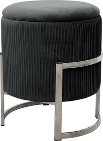 Pufa ze schowkiem okrągła welurowa AKORD PORTO Czarna