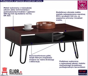 Prostokątna ława do salonu wenge i czarny - Deti