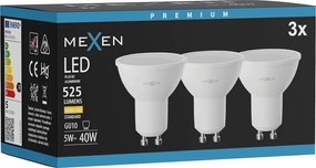 Mexen Nova 3x żarówka LED GU10, 5W, Ciepła - 3000K, 525 lm - L107-GU10-0530-01x03