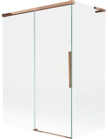 Mexen Rox L parawan nawannowy 2-skrzydłowy rozsuwany 120 + 70 x 150 cm, transparent, różowe złoto - 8C9L-120-070-60-00