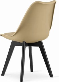 PROMOCJA Beżowe krzesło BALI MARK z czarnymi nogami II. jakość