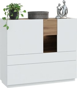 Wysoka komoda z półką Lewisville 331, Secret Grey/dąb Valencia