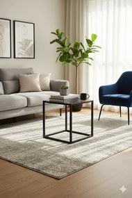 Szklany Stolik Czarny Kawowy W Stylu Loft A3-M74