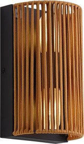 Lampa ścienna Japandi pomarańczowa z czarnym IP44 - Jayla