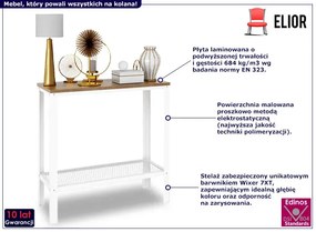 Skandynawska konsola biały + dąb lancelot - Erid 5X