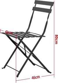 Składane krzesło restauracyjne zewnętrzne Semplici, czarne