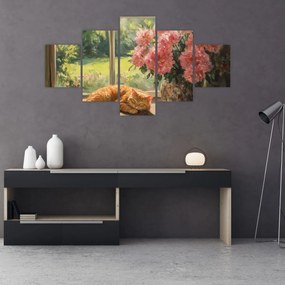 Obraz - Kot na oknie (125x70 cm)