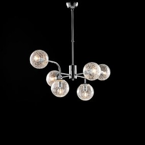 Lampa wisząca Ikarus z polerowanego chromowanego żelaza 6 lamp X 92 Ø86 BL213-6-CR
