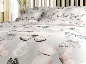 PrzytulneMieszkanie.pl PrzytulneMieszkanie.pl Pościel z mikrofibry MY BUTTERFLY jasnoszara Rozmiar pościeli: 2 szt 70 x 90 cm | 200 x 220 cm