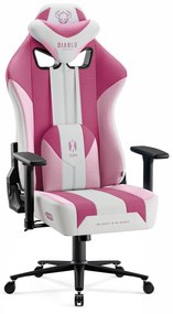 Materiałowy fotel gamingowy Diablo X-Player 2.0 Normal Size, Marshmallow Pink
