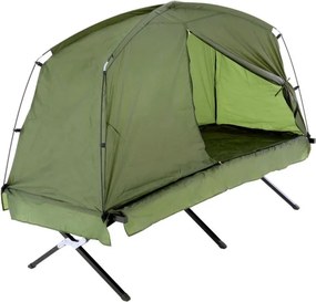 Namiot dla jednej osoby z leżakiem - 185 x 76 x 154 cm, ziel