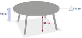 Stolik ogrodowy metalowy SAONA, Ø 70 cm