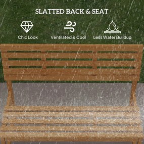 Outsunny 2-osobowa Ławka Ogrodowa z Drewna, odporna na warunki pogodowe, 110x61x89cm, Teak