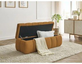 Musztardowa ławka z materiału bouclé Mont Blanc – Bobochic Paris