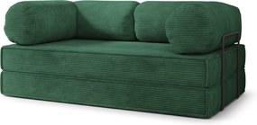 Masseno Sofa piankowa ALVIO z funkcją spania, Kanapa z pianki do salonu, Bezmontażowa, Tkanina sztruksowa – Zielony POSO 14