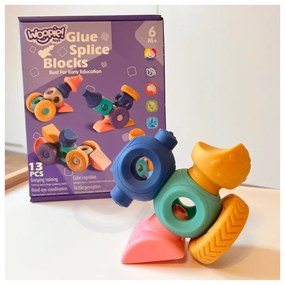 Woopie baby klocki sensoryczne konstrukcyjne układanka do ściskania 13 el.