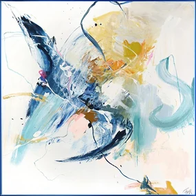 Obraz z ręcznie malowanymi elementami 102x102 cm Confidential Blue – Malerifabrikken