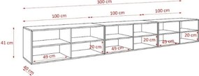 Szafka RTV wisząca VAREN 300 cm do Salonu pod Telewizor - Biały