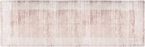 Prostokątny beżowy dywan w grecki wzór 80x300 cm F1-W51