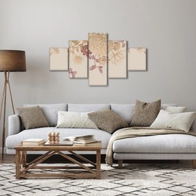 Obraz - Vintage kwiaty i motyle (125x70 cm)