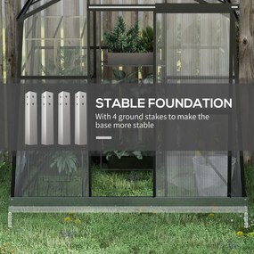 Outsunny Szklarnia z Aluminium Czarna 131x192x203cm | Aosom PL