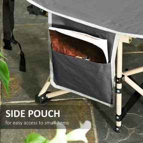 Outsunny Łóżko Kempingowe, Składane, Odporna na Warunki Atmosferyczne, z Torbą, 190 x 68 x 52 cm, Szare