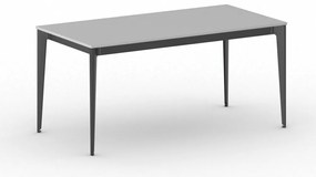 Stół konferencyjny do biura PRIMO ACTION, 160x80 cm, czarna podstawa, szary