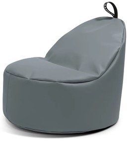 Szary worek do siedzenia z imitacji skóry Round XL – So Soft?