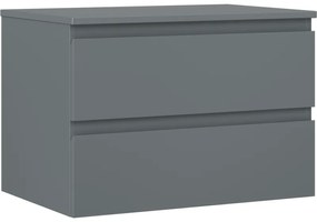 Mexen Orio szafka łazienkowa podumywalkowa 70 cm z blatem, 2 szuflady, grafit mat - 91A10-07047-2-BFFC66