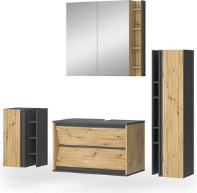 Zestaw mebli łazienkowych antracyt/artisan 80x45x50 edelin