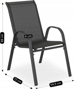 Zestaw mebli ogrodowych ze stołem 6 osób Nebraska, czarny