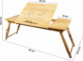 Składany stolik pod laptopa z drewna bambusowego Celsa XL