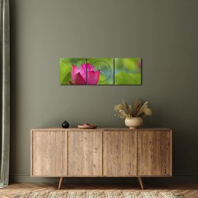 Obraz - roślina wodna (z zegarem) (90x30 cm)