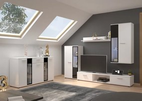 Pojemna komoda SALSO biała półki szuflada do salonu