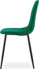Zielone krzesło welurowe na czarnych nogach N0-T45