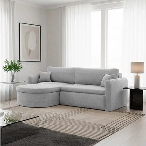 Uniwersalny narożnik Verona L z funkcją spania, do salonu, jasnoszary
