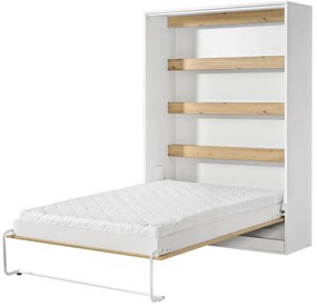 Półkotapczan pionowy biały + dąb 140x200 H9-G18