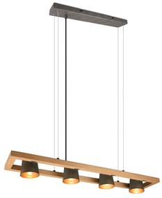 Szaro-naturalna lampa wisząca Bell – Trio