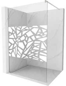 Mexen Kioto ścianka prysznicowa Walk-in 70 x 200 cm, biały wzór 8 mm, nikiel szczotkowany - 800-070-101-97-85