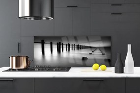 Szkło nad Blatem Drewniane Molo We Mgle