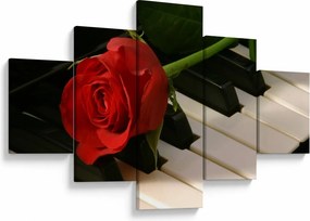 Obraz - Fortepian i róże (125x70 cm)