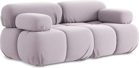 Modułowa sofa 2-osobowa - z tkaniny welwetowej - lawendowy - LOKUA